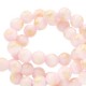 Jade Natural stone beads 6mm Soft pink-gold
